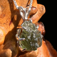 Raw Moldavite Pendant Sterling Silver #7817-Moldavite Life