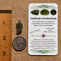 Raw Moldavite Pendant Sterling Silver #7818-Moldavite Life
