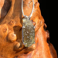 Raw Moldavite Pendant Sterling Silver #7818-Moldavite Life