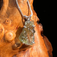Raw Moldavite Pendant Sterling Silver #7819-Moldavite Life