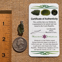 Raw Moldavite Pendant Sterling Silver #7820-Moldavite Life