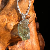 Raw Moldavite Pendant Sterling Silver #7820-Moldavite Life