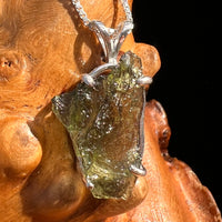Raw Moldavite Pendant Sterling Silver #7821-Moldavite Life