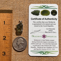 Raw Moldavite Pendant Sterling Silver #7821-Moldavite Life