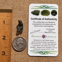 Raw Moldavite Pendant Sterling Silver #7822-Moldavite Life