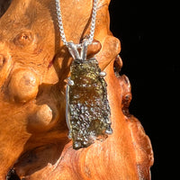 Raw Moldavite Pendant Sterling Silver #7822-Moldavite Life