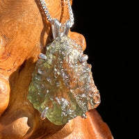 Raw Moldavite Pendant Sterling Silver #7823-Moldavite Life
