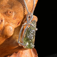 Raw Moldavite Pendant Sterling Silver #7823-Moldavite Life