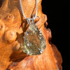 Raw Moldavite Pendant Sterling Silver #7824-Moldavite Life