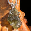 Raw Moldavite Pendant Sterling Silver #7825-Moldavite Life