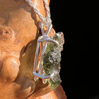 Raw Moldavite Pendant Sterling Silver #7825-Moldavite Life