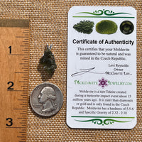Raw Moldavite Pendant Sterling Silver #7825-Moldavite Life