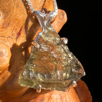 Raw Moldavite Pendant Sterling Silver #7826-Moldavite Life