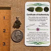 Raw Moldavite Pendant Sterling Silver #7826-Moldavite Life