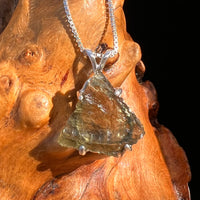 Raw Moldavite Pendant Sterling Silver #7826-Moldavite Life