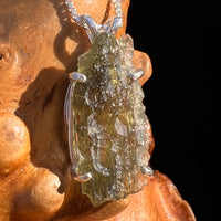 Raw Moldavite Pendant Sterling Silver #7827-Moldavite Life