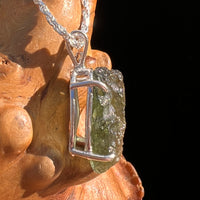 Raw Moldavite Pendant Sterling Silver #7828-Moldavite Life