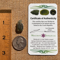 Raw Moldavite Pendant Sterling Silver #7829-Moldavite Life