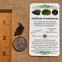 Raw Moldavite Pendant Sterling Silver #7830-Moldavite Life