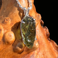 Raw Moldavite Pendant Sterling Silver #7831-Moldavite Life
