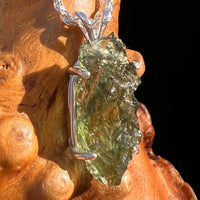 Raw Moldavite Pendant Sterling Silver #7832-Moldavite Life