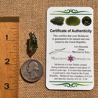 Raw Moldavite Pendant Sterling Silver #7832-Moldavite Life