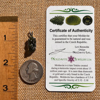 Raw Moldavite Pendant Sterling Silver #7833-Moldavite Life