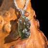 Raw Moldavite Pendant Sterling Silver #7833-Moldavite Life