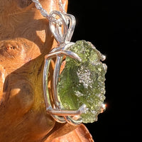 Raw Moldavite Pendant Sterling Silver #7834-Moldavite Life