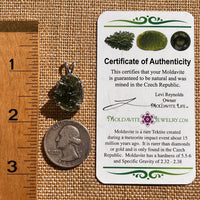Raw Moldavite Pendant Sterling Silver #7834-Moldavite Life