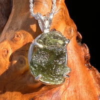 Raw Moldavite Pendant Sterling Silver #7834-Moldavite Life