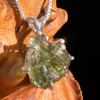 Raw Moldavite Pendant Sterling Silver #7835-Moldavite Life