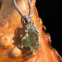 Raw Moldavite Pendant Sterling Silver #7836-Moldavite Life