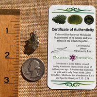 Raw Moldavite Pendant Sterling Silver #7837-Moldavite Life