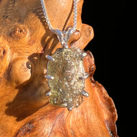 Raw Moldavite Pendant Sterling Silver #7837-Moldavite Life