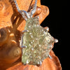 Raw Moldavite Pendant Sterling Silver #7838-Moldavite Life
