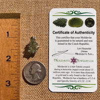 Raw Moldavite Pendant Sterling Silver #7838-Moldavite Life