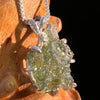 Raw Moldavite Pendant Sterling Silver #7839-Moldavite Life