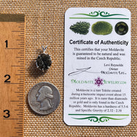 Raw Moldavite Pendant Sterling Silver #7841-Moldavite Life