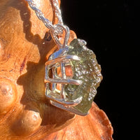 Raw Moldavite Pendant Sterling Silver #7842-Moldavite Life