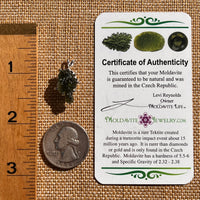 Raw Moldavite Pendant Sterling Silver #7843-Moldavite Life