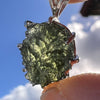 Raw Moldavite Pendant Sterling Silver #7844-Moldavite Life