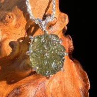 Raw Moldavite Pendant Sterling Silver #7844-Moldavite Life