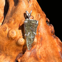 Raw Moldavite Pendant Sterling Silver #8083-Moldavite Life