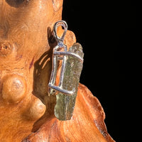 Raw Moldavite Pendant Sterling Silver #8085-Moldavite Life
