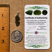 Raw Moldavite Pendant Sterling Silver #8085-Moldavite Life