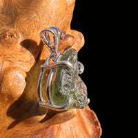 Raw Moldavite Pendant Sterling Silver #8086-Moldavite Life
