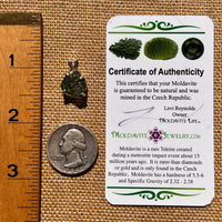 Raw Moldavite Pendant Sterling Silver #8086-Moldavite Life