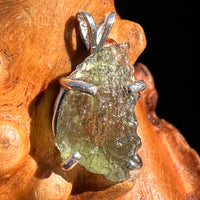 Raw Moldavite Pendant Sterling Silver #8087-Moldavite Life