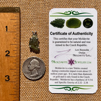 Raw Moldavite Pendant Sterling Silver #8087-Moldavite Life